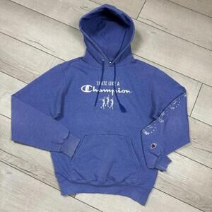 Y2K Champion ‘Stake Like The Champion’ Hoodie Adult Size Small Faded Glitter VTG